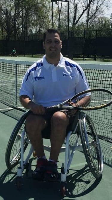 Discovering wheelchair tennis on court in Cherry Hill, New Jersey (2015)
